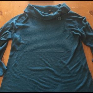 Big blue button sweater